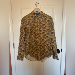 Texas Cotton Vintage Americana Paisley Button Down Shirt Size Small